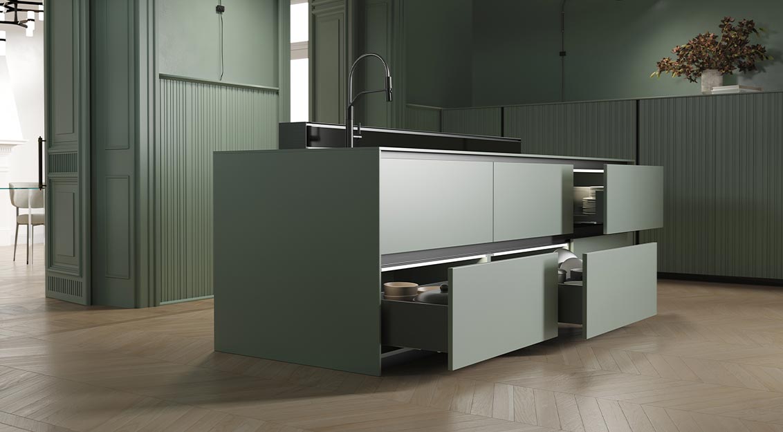 Tiroirs et coulisses Emuca — fermeture douce