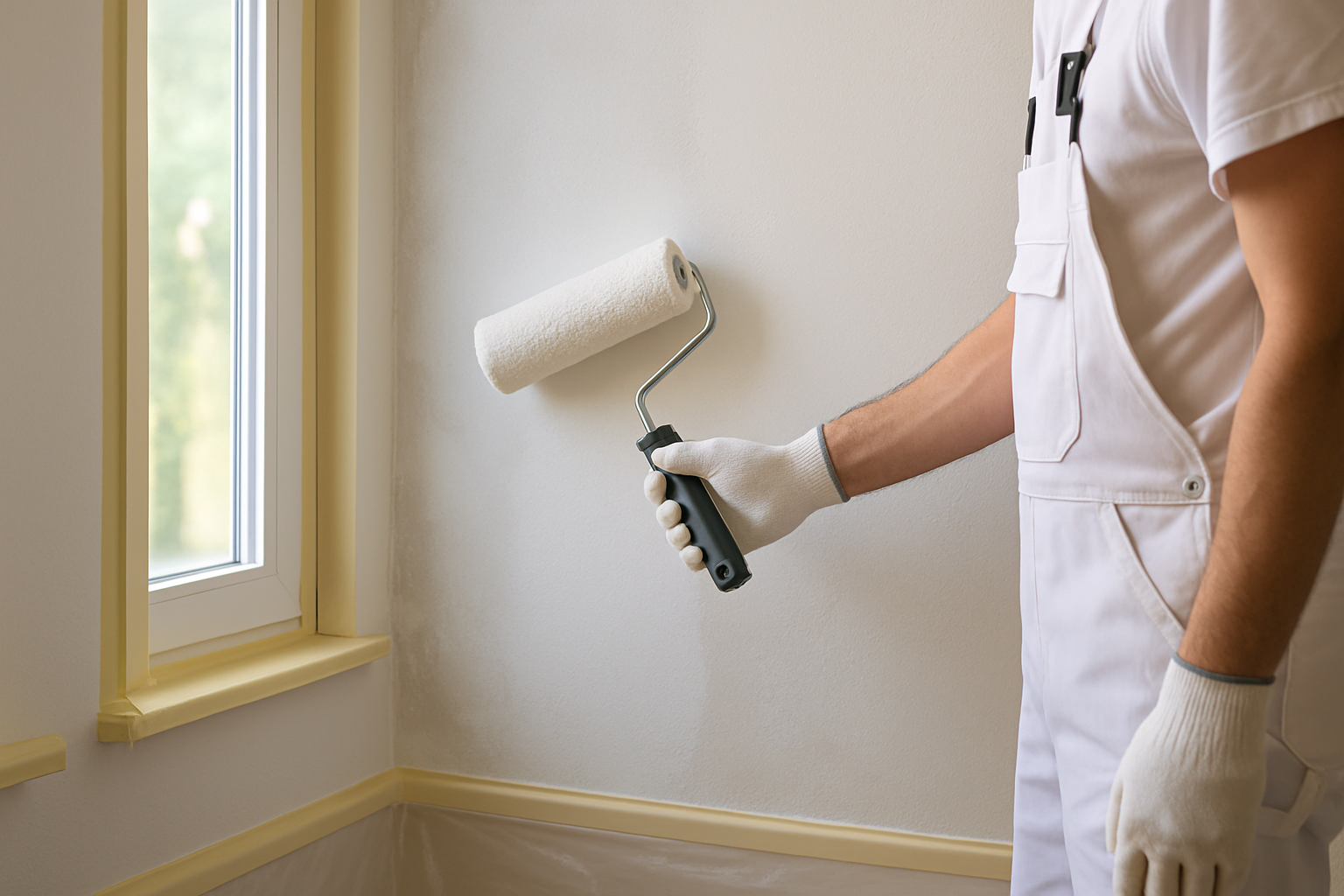 Application de peinture sur mur intérieur – rouleau Nuances Unikalo