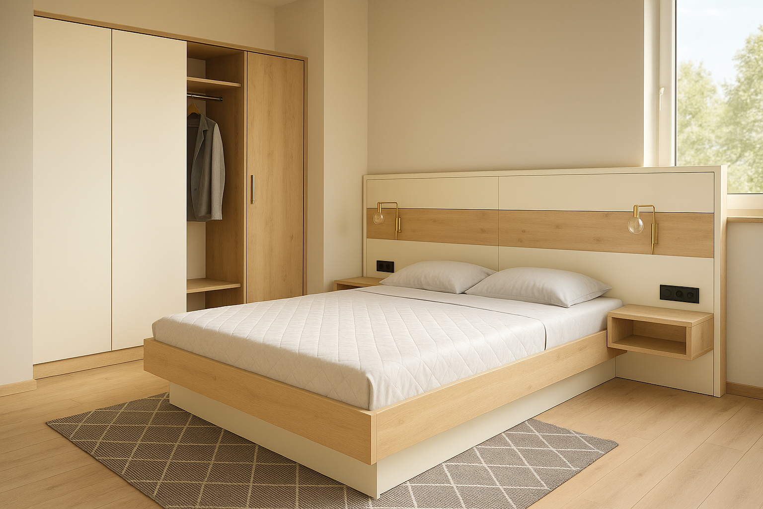 Exemple de réalisation spéciale : escalier type atelier avec marches bois et profils aluminium